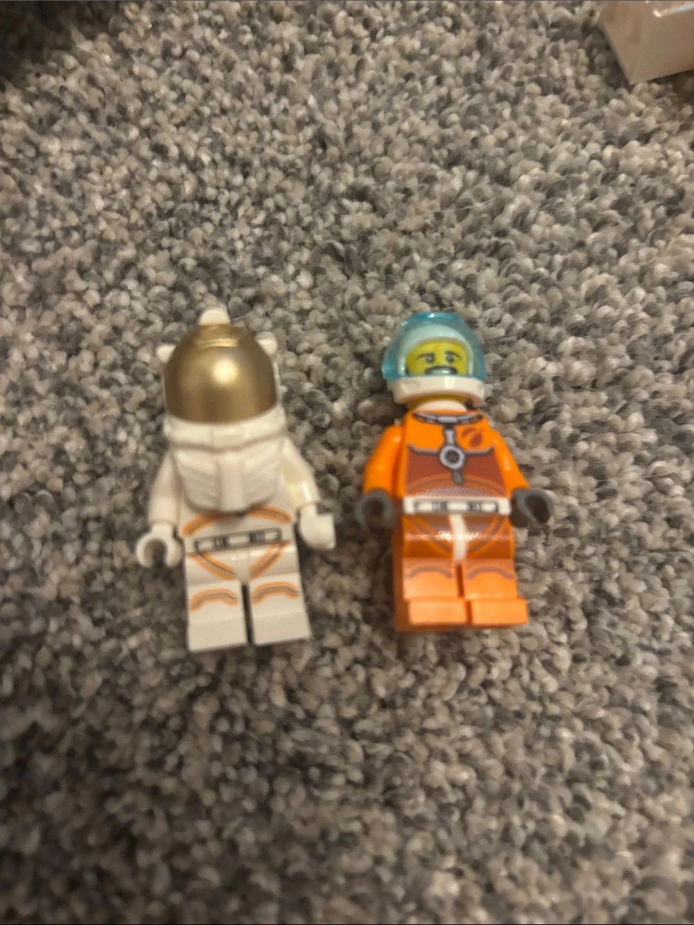 Lego White and Black Space Shuttle with Orange Accent